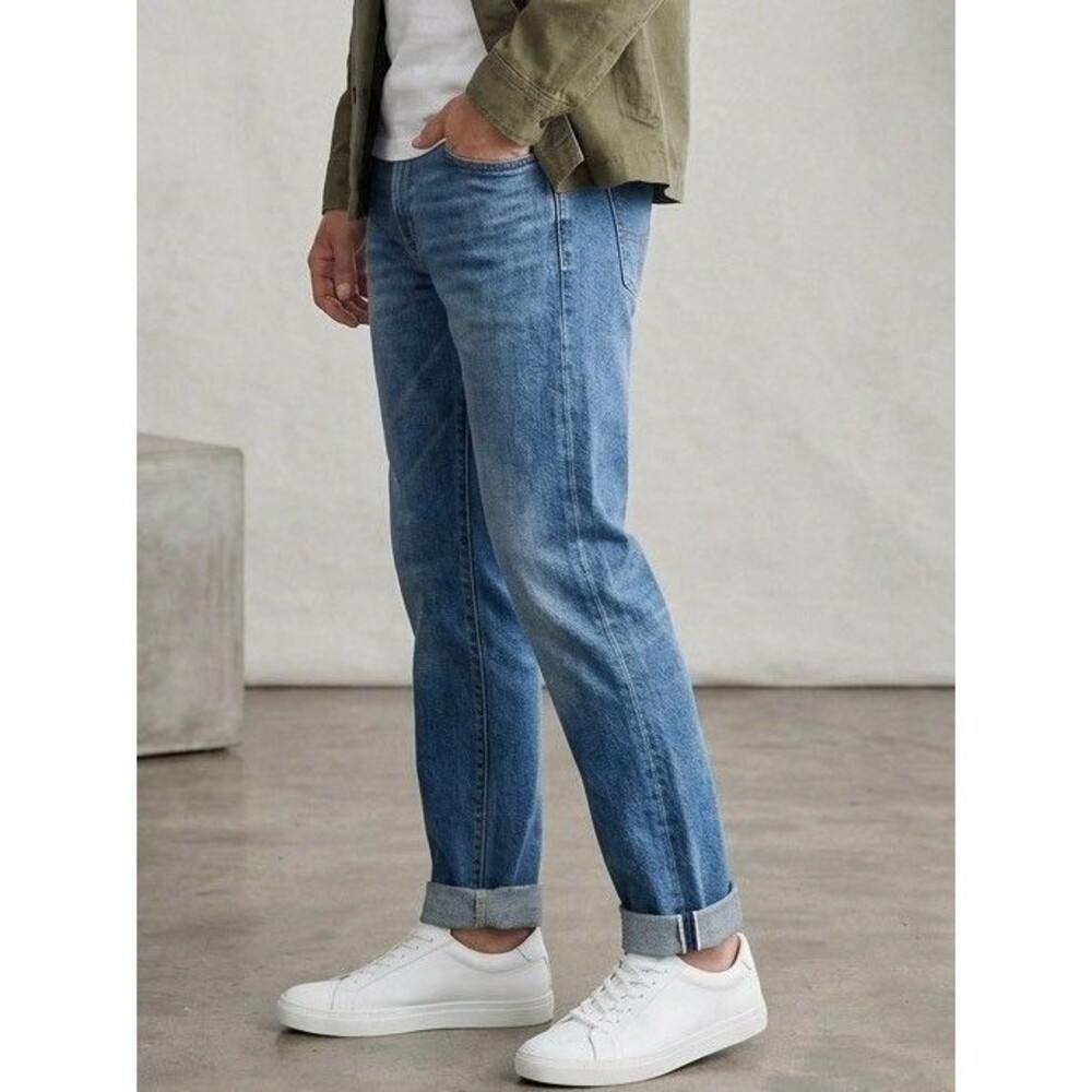 Uniqlo Selvedge Denim Jeans Men 31x30 Blue Straight Leg 100% Cotton Redline...